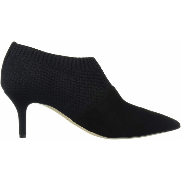 Cole Haan Vanna Shootie Suede Heel Booties Black Fashion Ankle Boots Pointed Toe - Picture 4 of 10